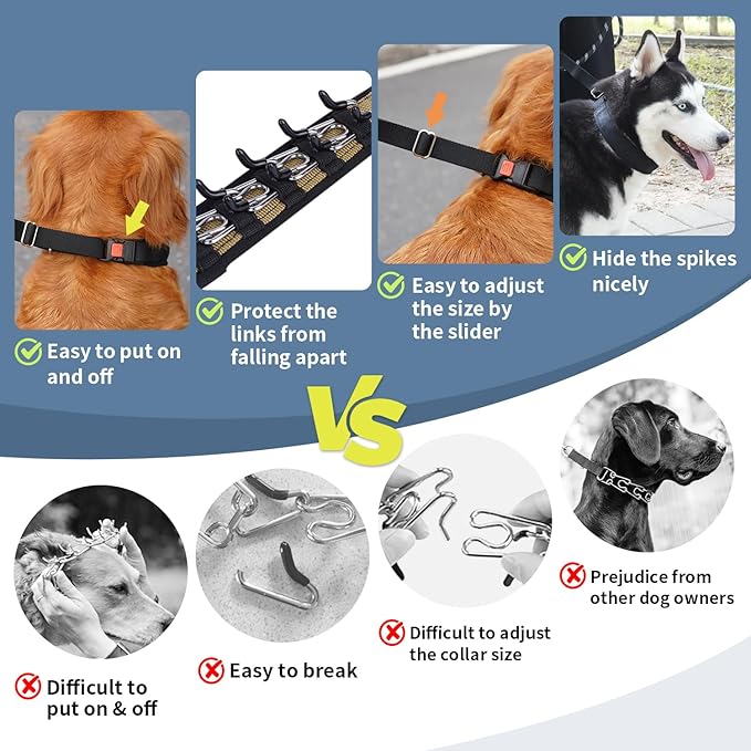 Mayerzon Dog Collar, Patented Martingale No Pull Collar for Small Medium Large Dogs with Buckle for Walking Training, Hidden Design (Black, Small,2.5mm,11.5"-14.5" Neck)