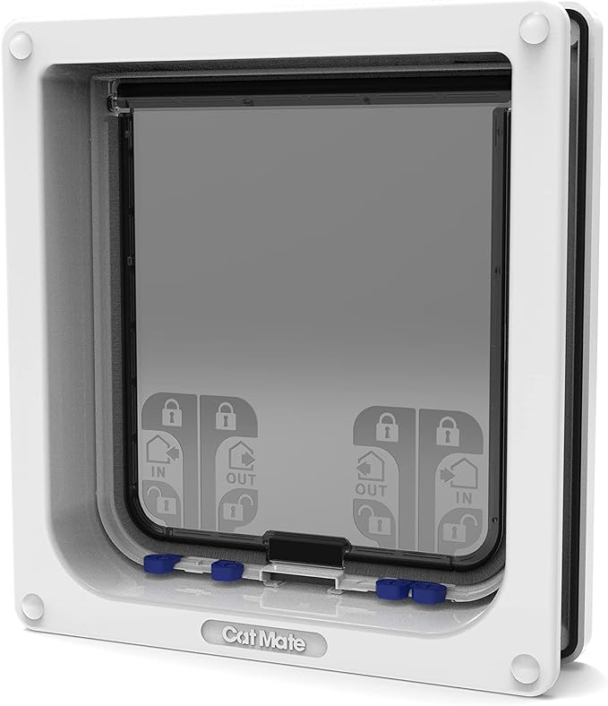 Cat Mate 4-Way-Locking Large Cat Flap (221) - Secure Lockable Door for Large Cats and Small Dogs, Easy to Install and Use, for UPVC/Metal, Wall and Wood, White