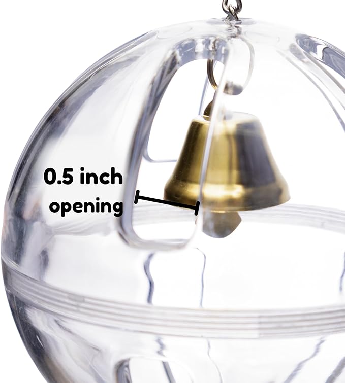 Bird Foraging Ball Toy, 3.5 Inch, Interactive Hanging Treat Dispenser & Enrichment Toy for Cockatiels, Parrotlets, Parakeets, Small Parrots, and Doves, Forage Toy for Parrots