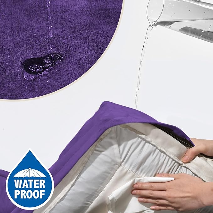 Comfort Expression Orthopedic Dog Bed for Extra Large Dogs 42x30 Inch, Waterproof Egg Crate Foam XL Pet Bed with Removable Bolsters, Dog Couch with Washable Cover & Non-Slip Bottom, Deep Purple