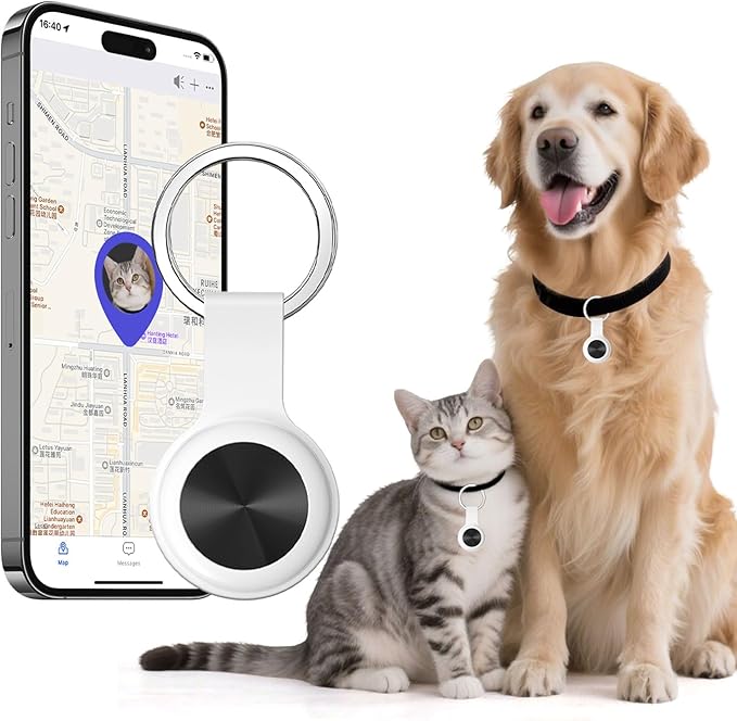 Smart GPS Tracker for Dogs|mini Easy to use Cat GPS Tracker|Real-time Positioning Smart Alarm pet Tracker|Waterproof and Drop-Proof|Extra Long Battery Life of one Year|No Subscription (Android & iOS)