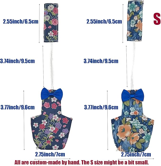 2 PCS Floral Bird Diaper Nappy Clothes Reusable Washable Cloth Blue&Green for Parrot Macaw Budgies Parakeet