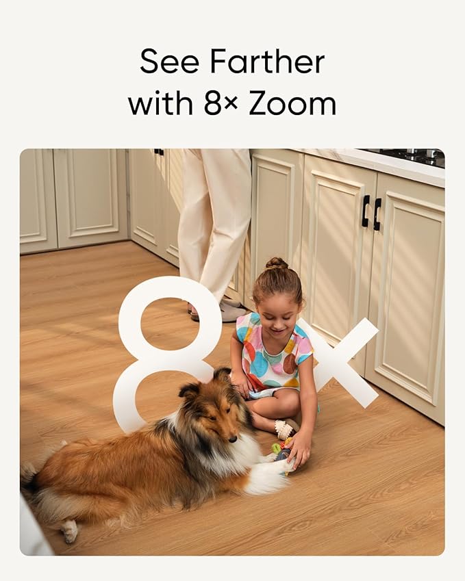 eufy Security 4K UHD Indoor Cam S350, Dual Cameras, 8× Zoom, 360° Pan & Tilt Security Cmera,AI Auto-Tracking,Baby/Pet/Nanny Camera, Human/Pet Detection, 2.4G/5G Wi-Fi