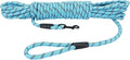 Long Dog Leash for Training 15Ft-Reflective Nylon Rope with Swivel Hook-Recall Agility Lead for Large Small Medium Dogs Outside Walking Hiking-Sky Blue Diam 1/2"