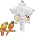 BNOSDM Bird Foraging Toys Cockatiel Foraging Wheel Parrot Cage Spinning Toys Parakeet Enrichment Puzzle Feeder Toy for Budgies Lovebirds Canaries (Transparent)