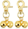 2Pcs Gold Bells for Dog Collars, Extra Loud Collar Bell, Cat Bell for Pet Collar, Training Collar Charm with Heavy Duty Snap Clips, Pet Pendant Accessories for Pet Tracking Anti Lost Training