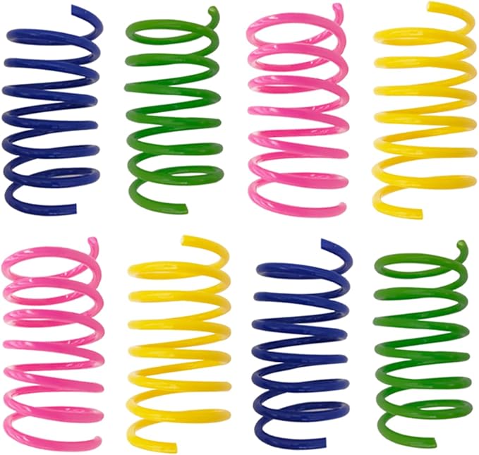 AGYM Cat Spring Toys 90 Packs for Indoor Cats, Durable Plastic Spring Coils Attract Cats to Swat, Bite, Hunt, Interactive Spring Toys for Kittens