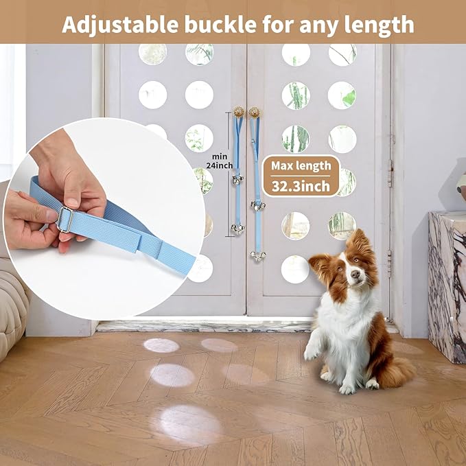 Dog Door Bell for Potty Training/to Go Outside, Hanging Puppy Bells for Puppies Doggy Doggie Poochie Pooch Pet Cat, Length and Height Randomly Adjustable