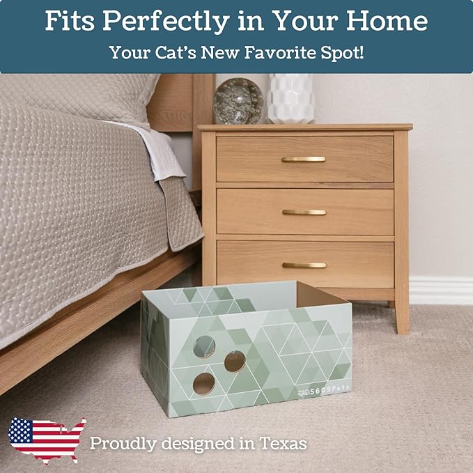 Extra Large Cardboard Cat Scratcher with Refillable Double-Sided Scratch Pad, No‑Mess Cat Scratching Box for Indoor Cats