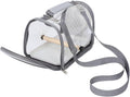 Kisangel Portable Parrot Travel Cage Carrier with Wooden Perch, Small Grey Lightweight Bird Carrier for Small Birds, Conures, and Lizards, Compact Pet Bird Travel Case for Outdoor