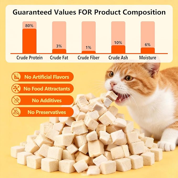 180g Pet Chicken Freeze-Dried Treats, Cat Snacks, 100% Natural High-Protein, Suitable for Both Cats and Dogs