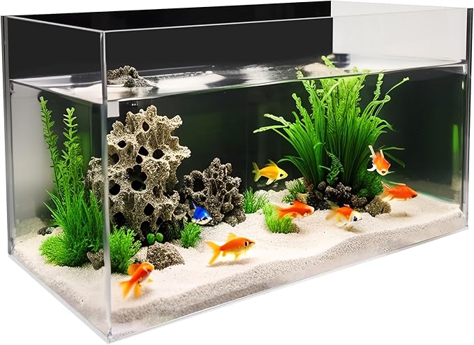 FixtureDisplays® 17.7 X 9.4 X 9.6" 7 Gallon Premium Clear Acrylic Fish Tank 22193