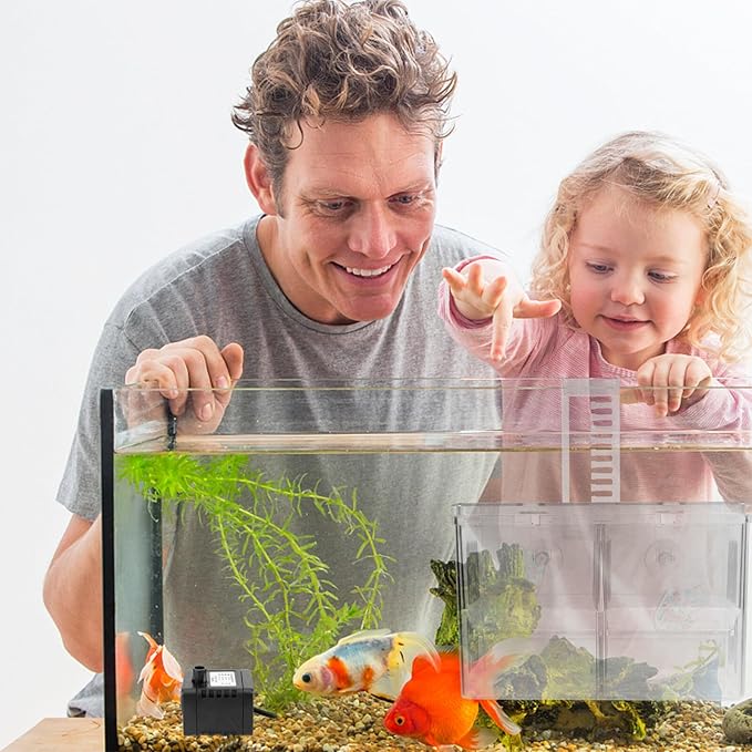 Luxshiny Aquarium Fish Breeding Box Hanging Hatchery Incubator Isolation Tank with Hooks for Guppy Fry Separation and Tropical Fish Nursery