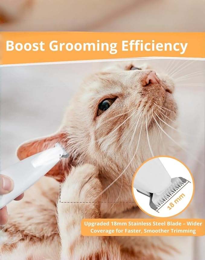 Cat Grooming Trimmer, Multifunctional Pet Hair Trimmer Waterproof Rechargeable Shaver with LED Light for Paws Eyes Ears Face Buttocks for Small Dogs and Cats