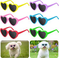 6 Pcs Pet Heart Sunglasses Summer Cute Pet Dog Sunglasses Retro Small Cat Glasses Photos Props Dolls Glasses Puppy Party Decor for Small Dogs Cat Accessories(Vibrant Colors Set)