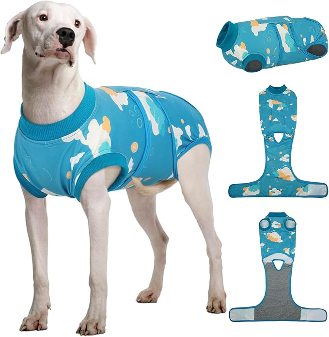 Kuoser Dog Recovery Suit After Surgery, Dog Surgery Suit Female Spay, Male Neuter, Anti-Licking Pet Onesie, Surgical Recovery Bodysuit for Abdominal Wounds,Skin Disease, E-Collar Cone Alternative, 2XL