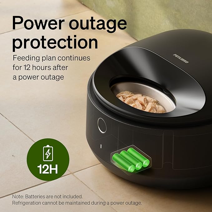 PETLIBRO Automatic Wet Food Cat Feeder with Semiconductor Cooling, Refrigerated Cat Feeder for 3 Fresh Meals in 3 Days, App-Controlled Pet Food Dispenser, Stainless Steel Bowl, Easy to Clean，Black