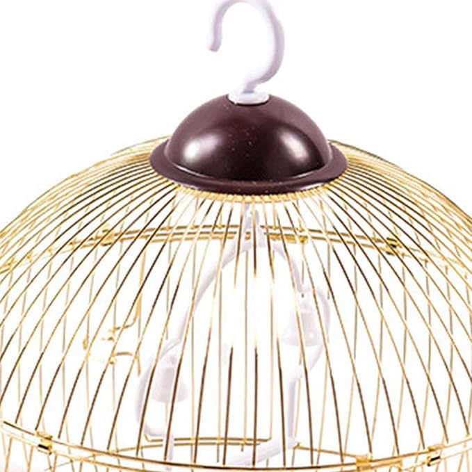 Cage Birdcage Pet House Metal with Food Cup Stand Cage Bird Cage for Budgies Cockatiels Parrot African Grey Conures, Gold