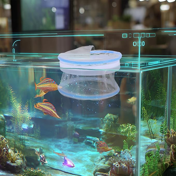 2pcs Aquarium Breeding Box Floating Isolation Net Nylon Mesh Small Fish Tank Hatchery Chamber for Guppies Betta Nursery Pet Breeding