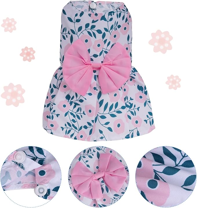 choyaxo Floral Dog Dress Cute Dog Skirt Pet Dress Summer Pet Clothes for Puppy Small Cats