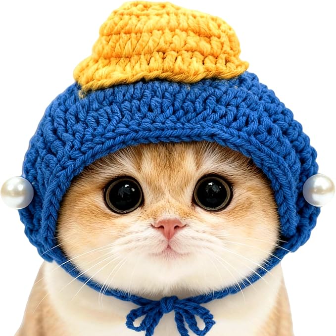 Cute Cat Hat Costume Suitable for 5 to16 lbs - Kitten hat Head Circumference 11" or Less cat Hats for Cats only pet Photography Outfits