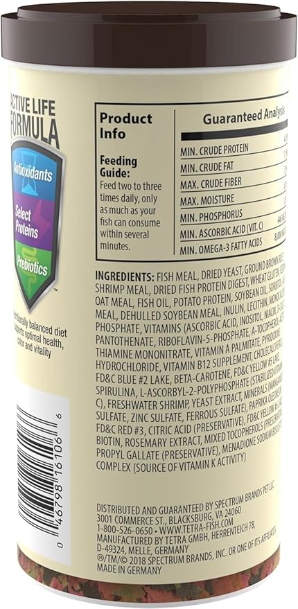 TetraMin Nutritionally Balanced Tropical Flake Food for Tropical Fish, 7.06 oz (pack of 1)
