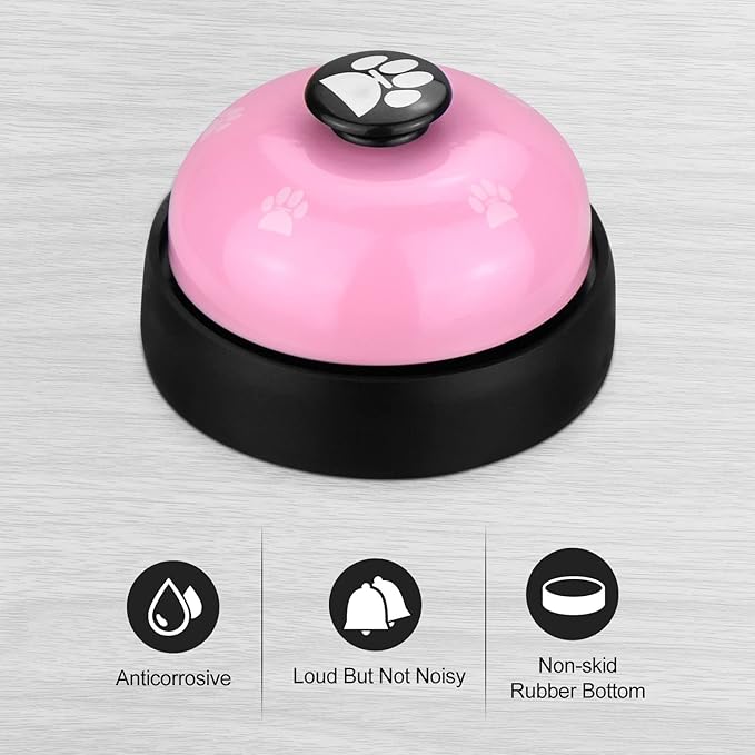 Comsmart Dog Training Bell, Set of 2 Dog Puppy Pet Potty Training Bells, Dog Cat Door Bell Tell Bell with Non-Skid Rubber Base