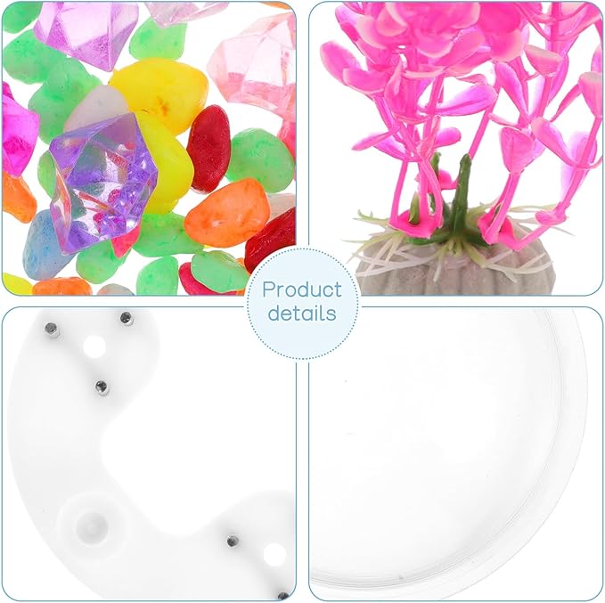 Wall Mounted Acrylic Fish Tank 17cm Hanging Aquarium Bowl for Home Decor with Nail Installation, Suitable for Betta and Small Aquatic Pets Random Color