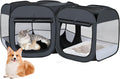 Portable cat playpen, 2-in-1 Dog playpen Indoor, Puppy Dog Play Pen for Indoors, cat cage Crate for Dogs Indoor, Independently Usable cat Tents for Indoor Cats, Collapsible pet playpen(Large)