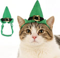 PETLESO St. Patrick's Day Pet Green Hat, Cat Irish Leprechaun Costume Adjustable Cap for Small Dogs, Cats & Rabbits, Parades & Photo Shoots Headwear, Small