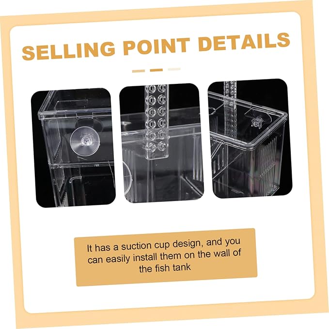 Yardwe Hanging Type Fish Breeding Box Aquarium Isolation Container for Fry Shrimp Incubator with Easy Installation Environment for Increased Fertility Sturdy