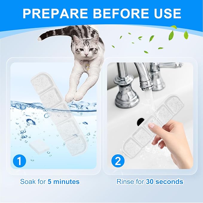 16PCS Pet Water Fountain Filters Fit for SIBAYS 355oz/2.8Gal/10.5L Large Dog Water Fountain(FS70) & Compatible with Kastty, Carbon & Sponge for Dog Water Fountain, Keep Water Fresh(P/N:L07)