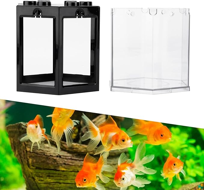 Small Fish Tank, Betta Aquarium Mini Fish Tank for Shrimp Golden Fish Tank for Office Decoration (Black)