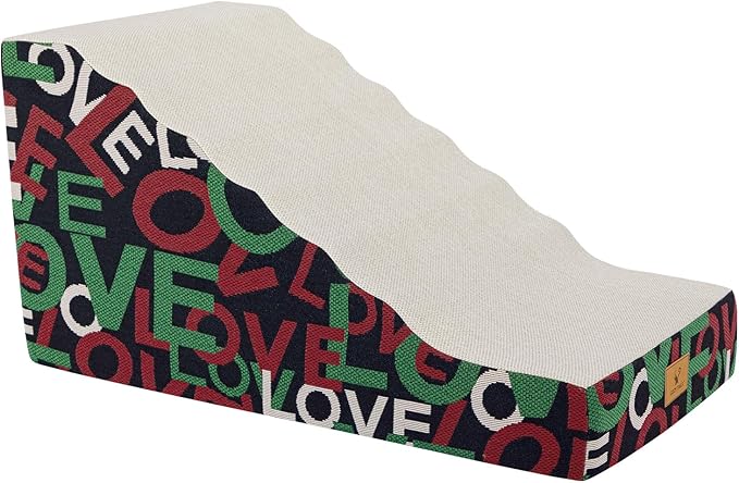 Pets Ramp for High Beds, Small Dogs & Senior Cats - Non-Slip Texture & Machine Washable Cover - Supportive Foam for Joint Comfort, Easy Climb for Couch, Sofa, Furniture (Black)