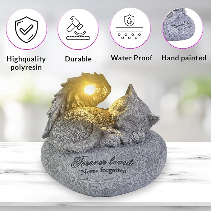 Cat Memorial Gifts for Loss of Cat,Pet Sympathy Gift,is Placed in The Outdoor Garden or Tombstone Loss of Pet Sympathy Gift