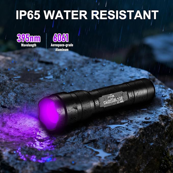 UV Flashlight, 395-405nm Zoomable UV Curing Light, Black Light for Pet Urine Detection,Hotel and Leak Detection