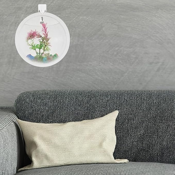 Transparent Wall-Mounted Goldfish Tank and Hydroponic Vase Combo for Home D Cor Acrylic Fish Bowl Planter for Living Room Wedding Party Decoration