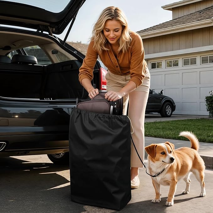 Magshion 3-Wheel Pet Stroller, Foldable Travel Jogger for Small & Medium Dogs & Cats (Up to 33lbs), Lightweight Carrier with Breathable Mesh Cover, Cup Holder & Storage Basket, Coffee