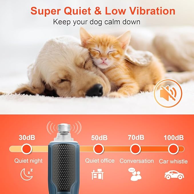 7-Speed Dog & Cat Nail Grinder with Light - Ring LED Safe to Avoid Overcut, Quiet Low Vibration & Powerful Fast, Cordless Rechargeable Toenail Trimmer for Small & Large Puppy Paws