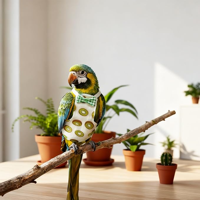 4 Pcs Bird Diaper, Cute Pet Bird Diaper, Parrot Nappy Reusable Flight Suit with Waterproof Inner Birds Diapers for Parakeet Cockatiel Mini Macaw Budgie Canary