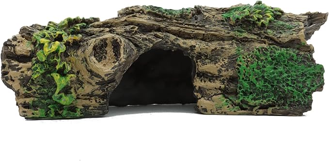 JIH Aquarium Decorations Resin Hollow Tree Trunk Ornament, Bettas House Cave Wood House Decor for Fish Tank (HS-SP207)