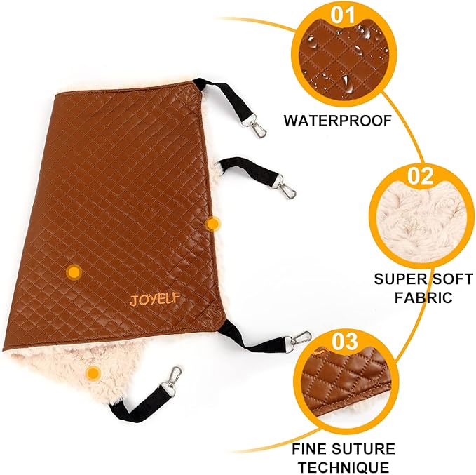 JOYELF Cat Hammock Bed, Large Reversible Cat Cage Hammock Hanging Soft Pet Bed for Kitten Ferret Puppy or Small Pet