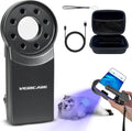 Woods Lamp with Magnifying Glass, Rechargeable UV Flashlight Skin Analyzer, 365nm Ultraviolet Light LED Black Light for Pet Cat Urine Detection, Resin Curing, Cat Dog Ringworm