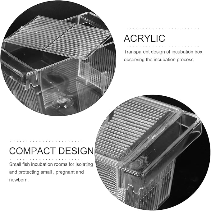 HANABASS Aquarium Fry Box and Fish Breeding Hatchery Incubator with Air Circulation, Small Isolation Box for Fish Tank Suitable for Betta and Shrimp Breeding
