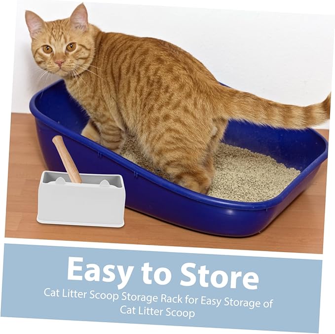 Cute Cat Shaped Litter Scoop Holder Mini Wastebasket for Cat Scoop Storage Easy Installation Durable Design Home Decor for Cat Lovers