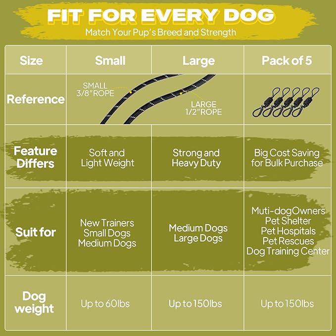 Fida Slip Leads for Dogs, 4 FT x 1/2" Dog Leash Heavy Duty Comfortable Strong Rope Lead for Large, Medium Dogs, No Pull Pet Training Leash with Highly Reflective, Black