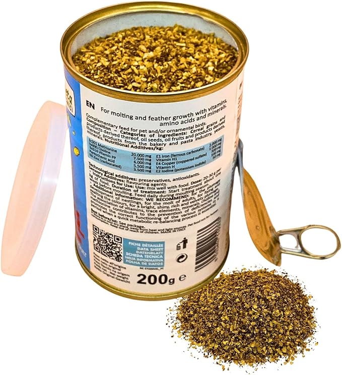 Pineta VellBrill 40g Vitamins for Birds Molting – Complete Feather Regrowth Support with Immune Boost and Calcium for Chickens, Promotes Beautiful Plumage, Easy to Mix