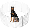 SunsGrove Indoor Dog Playpen with Wider Door, 50 inch 4 Panels Non Slip Dog Pen Indoor, Anti Rust Dog Fence, Free and Safe Play, White