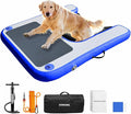 Inflatable Dog Boat Ramp, Non-Slip EVA Dog Float Floating Ramp Ladder for Pools Boats Docks, Safe & Easy Water Access for Large Dogs, Blue