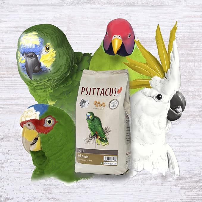 Psittacus High Protein 1.8 lb | Complete Pellet Diet for Amazons, Cockatoos and Ringneck Parrot | Premium Food for Birds, 100% no-GMO